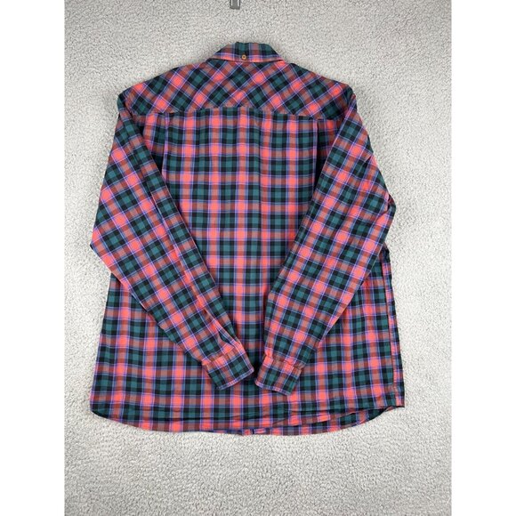 Men's Duluth Trading Co Long Sleeve Plaid Flannel Button Up Shirt Pink XL Tall - Picture 8 of 11